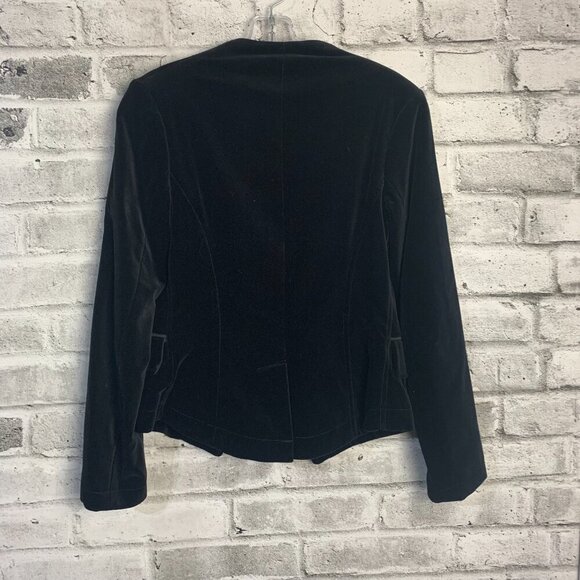 William Rast Black Velvet Fitted Structured Blazer Jacket - Picture 4 of 14